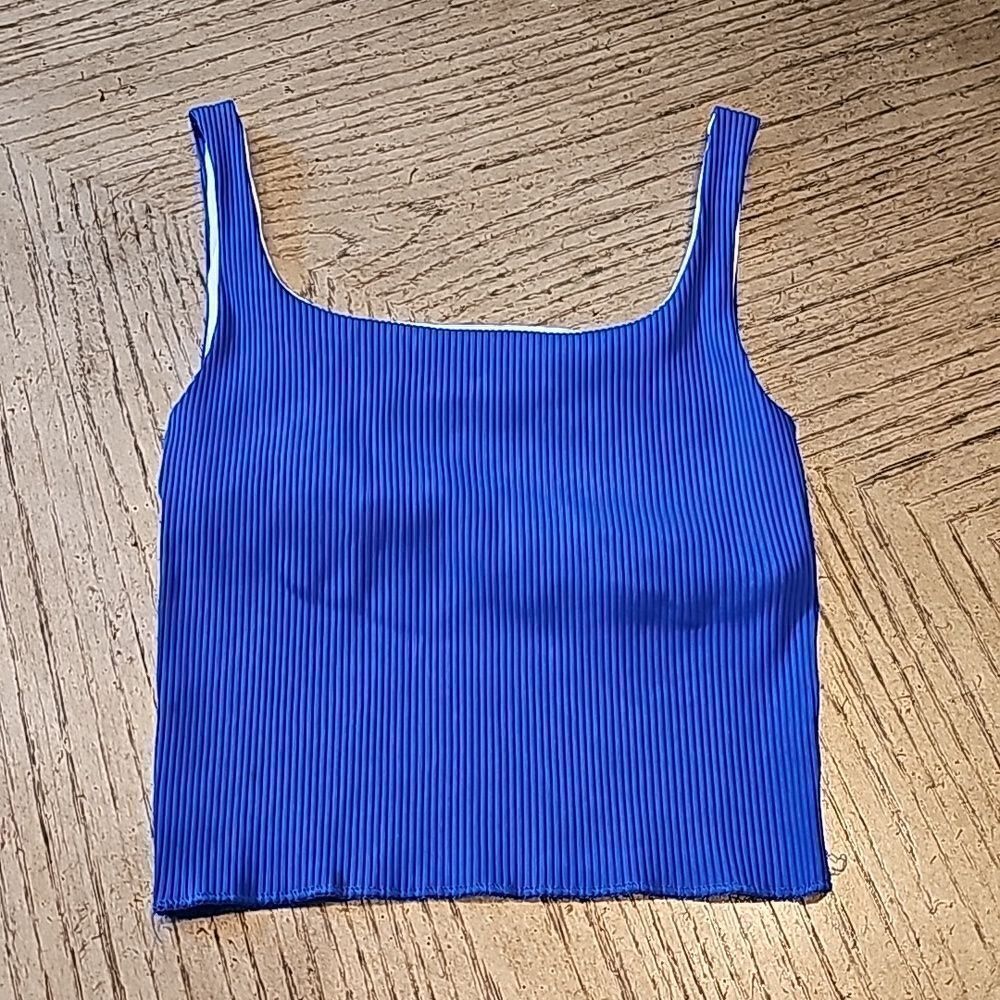 Ribbed crop top royal blue size S Carbon38